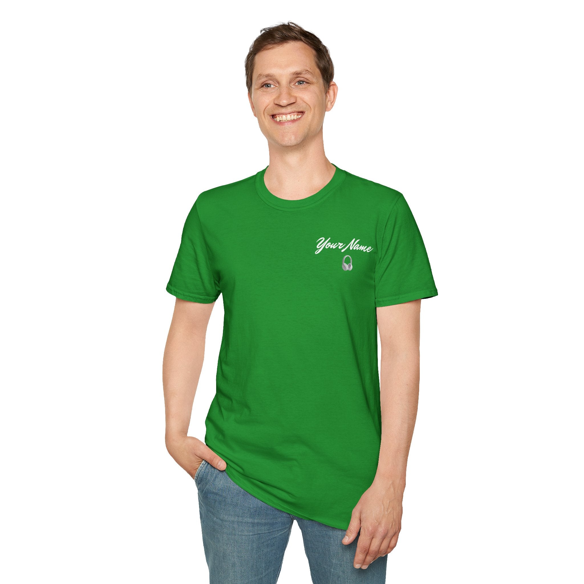 "DJ VAMP" 🎧Personalized Logo Tee – Bold, Loud, and Made to Move - QR